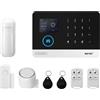 Wiby ALLARME CASA SISTEMA ANTIFURTO COMPLETO GSM WIFI TOUCH ALEXA TUYA SMART LIFE