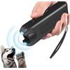 Scacciacani Allontana Addestra Scaccia Cani Antiabbaio Ultrasuoni Portatile 3in1