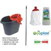 H2o Kit Mocio Secchio Ovale Con Strizza Mocio, Mocio e Manico