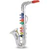 Bontempi Sassofono Cromato Giocattolo 8 Chiavi Colorate, 41,5 cm | 8 CHIAVI COLORATE: ogni chiave produce una nota diversa, ideale per i primi giochi musicali dei bambini.