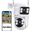 GENBOLT Telecamera WiFi Esterna Doppia Lente PTZ Videocamera Sorveglianza | 2.4/