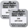 MURATA 2x Murata 396 SR726W Batterie Orologio All'Ossido D'Argento 1,55V