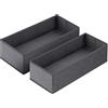 Sekey Organizer per cassetti, set da 2, Scatola Porta Oggetti Pieghevole per Armadio PAX, Organizer per vestiti, Biancheria Intima e calzini, in Tessuto non tessuto, 51 x 19 x 11 cm, Grigio Ardesia
