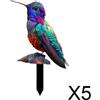 Paletto Decorativo Piatto a Forma di Colibrì 3x2D per Giardino, Vaso di Fiori,