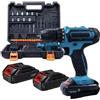 TRAPANO AVVITATORE A PERCUSSIONE DOPPIA BATTERIA A LITIO 48V MAX + VALIGETTA