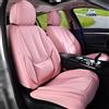 Coverado Coprisedili per auto, coprisedili anteriori, impermeabili, in pelle nappa, colore rosa, universali, adatti per la maggior parte delle auto