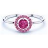 Senza marchio Anello di fidanzamento con pietre preziose zaffiro rosa Ceylon certificato na...