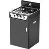 Staylux Cucina a Gas Staylux 4 Fuochi con Vano Portabombola Libera Installazione Nera
