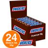 Snickers Snack Cioccolato al Latte Ripieno con Arachidi e Caramella Mou 24x 50g