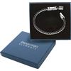 Swarovski Elements Bracciale Tennis Nero Swarovski Elements Cristalli Originali 2mm in Acciaio