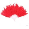Costume Da Burlesque Da Donna Con Ventaglio Di Piume A Mano Rosso