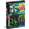 Clementoni- Glowing Lights Collection-Monsters, Fluorescente 104
