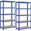 SONGMICS Set di 2 Scaffali in Metallo, Scaffalature a 5 Ripiani Regolabili, Senz