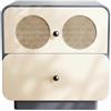 Cassettiera Bicolore con Inserti Intrecciati Intreccio in Rattan Comodino
