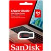 SANDISK CRUZER BLADE CHIAVETTA PENDRIVE USB 2.0 FLASH DRIVE 64GB NERO