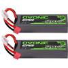 OVONIC Batteria Lipo da 2 s, 7,4 V, 5200 mAh, 120 C, con spina Deans T per auto