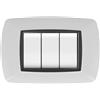 ELETTROCANALI Placca placchetta per interruttore elettrico 4 Posti - Bianco ECL2984WH - ELETTR