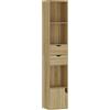 Altro Libreria 6 Ripiani Con Cassetto, Sportello, Mensole Aperte, 30x24x158 Cm, Rovere