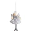 Ornamento angelo in stoffa 17 7 4 cm con per corona e gonna in tulle per