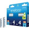 eneloop Batterie Ricaricabili Ni MH 4 AA 2000 mAh 4 AAA 800 mAh Combo Pack 8