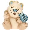THUN - Soprammobile Quokka Lui con Coccinella in Ceramica Decorata a Mano, Versione Piccolo, Linea Baby, 5.8x4.5x5.6 cm h