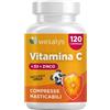 WESALYS Vitamina C D Zinco Masticabile gusto Arancia per Bambini ed Adulti Vitamina C