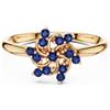 Senza marchio Anello di precisione elegante pietra preziosa zaffiro blu Ceylon certificato ...