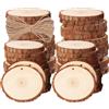 50PCS Dischi Legno Grezzo 4-5Cm, Legno Da Decorare Diametro Fette Di Legno Con