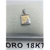 Medaglia in oro bianco 750 18 kt carati ciondolo Padre Pio gram. 0,9 incisa +225