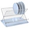 MSV scolapiatti con Piastra, in plastica, plastica, White, 40 x 34.5 x 27 cm