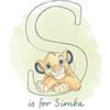 Komar | S like Simba | Decorazione per cameretta dei bambini | Stampa artistica Re Leone | Dimensioni 50 x 70 cm (larghezza x altezza) | senza cornice | WB051 - 50 x 70 cm