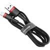 Baseus Cavo Baseus USB-A a Lightning 0,5 m, 2,4 A, Nylon, Nero/Rosso