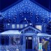 SUAVER Ghirlanda solare esterna, cascata tenda luminosa 10 m, 300 LED,