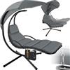 Does not apply ® Lettino Sospeso con Telaio e Parasole 195 x 132 x 197 cm Design Elegante