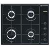 SMEG PIANO COTTURA INCASSO GAS 4 ZONE 60CM NERO S64SN