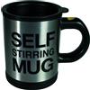 Out of the Blue Self Stirring Mug, Plastic, Stainless Steel and Wood, Black, 13.