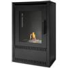 BricoShop24 Stufa a Bioetanolo Ventilata 3 kW in Acciaio Nero con Bruciatore 1,5L