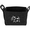 Dark Grey Felt Storage Box Dog Toy Organizer Reusable with Easy Carry