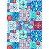 Clairefontaine 95247C - Una risma da 24 fogli di carta stampata a motivi ceramica/quadretti di cemento 150g/m²- formato A4 (21x29,7cm) - Hobby creativo - carta scrapbooking - 4 Motivi Assortititi