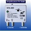 Bratek Amplificatore Segnale TV Antenna Digitale Terrestre da palo 30DB Filtro 5G 1in2o