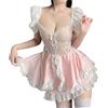 SNOMYRS Costume sexy da donna, lingerie anime, cosplay, grembiule francese, vestito da cameriera, vestito per Halloween, babydoll