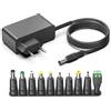 CARICATORE UNIVERSALE AC DC 12V 2,5A ALIMENTATORE ADATTATORE 500MA 1000MA PER DI