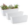 FIORIERA RETTANGOLARE IN RESINA PLASTICA - SET DI 3 VASI DA 30,6 CM PER PIANTE