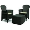 FRASCHETTI SET RATTAN SALOTTINO TREE 2 POLTRONE CON CUSCINO E TAVOLINO COLORE ANTRACITE