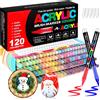 VAKKI Pennarelli Acrilici, 120 Colori Pennarelli Acrilici Acrylic Marker Brush p
