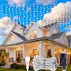 TENDA LUMINOSA LED 4X1M RETE LUCI A CATENA 200 LUCI CAVO TRASPARENTE BIANCO NATA