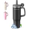 Outdouse pro 1200ml Tazza Termica con Cannuccia,Bevande Calde, Fredde per Acqua, Nero | OUTDO
