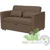 DIVANO LETTO 2 POSTI 130X86X80.5CM TESSUTO MARRONE SOFà CAMERA OSPITI DIVANETTO