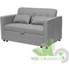DIVANO LETTO 2 POSTI 130X86X80.5CM TESSUTO GRIGIO SOFà CAMERA OSPITI DIVANETTO