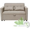 DIVANO LETTO 2 POSTI 130X86X80.5CM TESSUTO BEIGE SOFà CAMERA OSPITI DIVANETTO